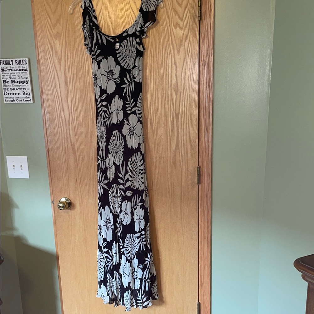 Dress Barn Black and White Floral Maxi Dress